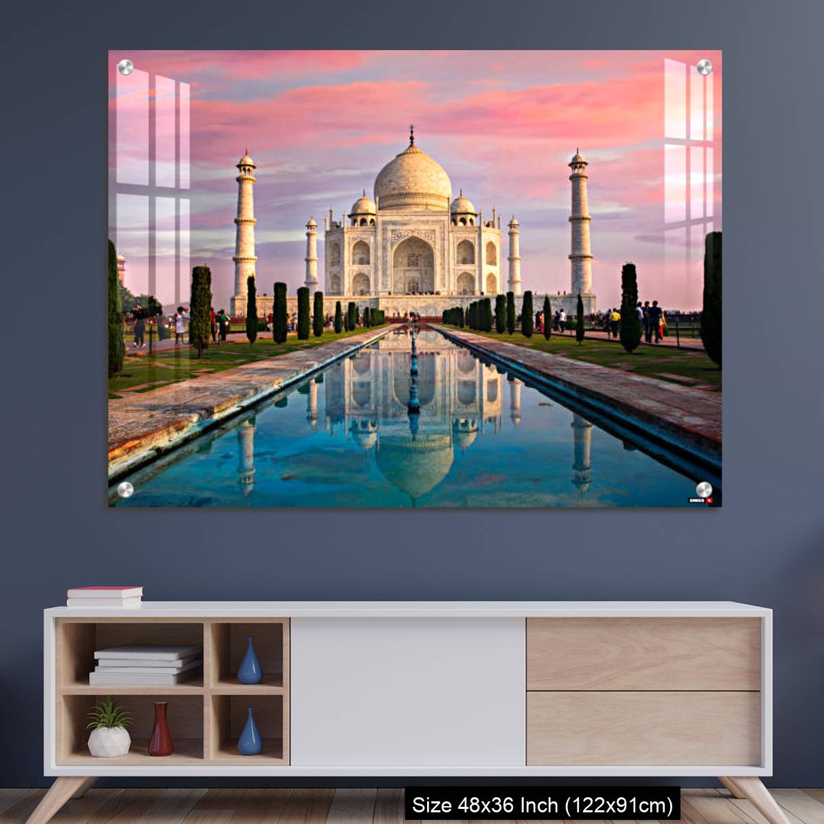 How To Draw Taj Mahal On Canvas|| Easy Taj Mahal Drawing With Acrylic  Colour Step By Step - YouTube